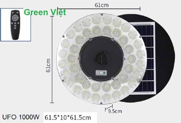 Đèn năng lượng mặt trời DSV82024 UFO 1000W lắp sân vườn