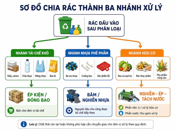 Sơ đồ phân loại và sơ chế rác tại nguồn