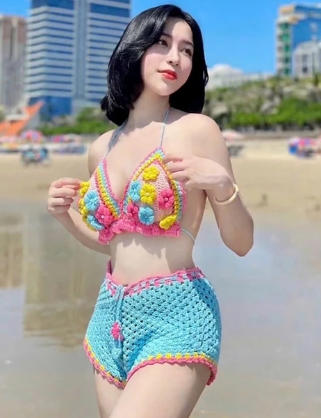 Bikini đi biển len móc dạng quần