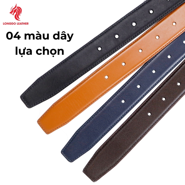 Dây thắt lưng nam đầu khóa 3,5cm da Safiano bảo hành 5 năm - TL05
