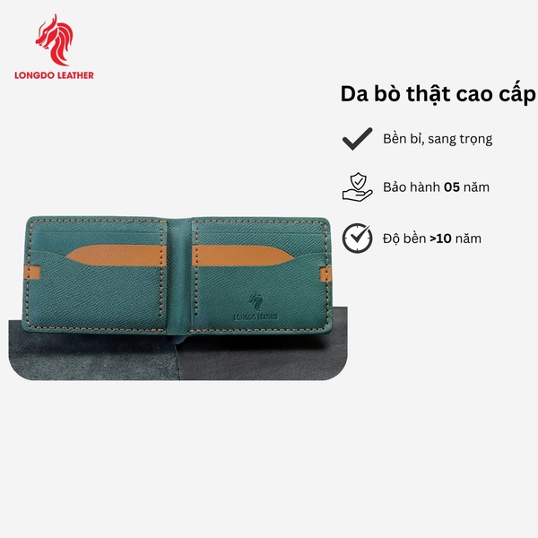 Ví ngang dập vân Epsom cao cấp bảo hành 05 năm thương hiệu Longdo Leather - B05