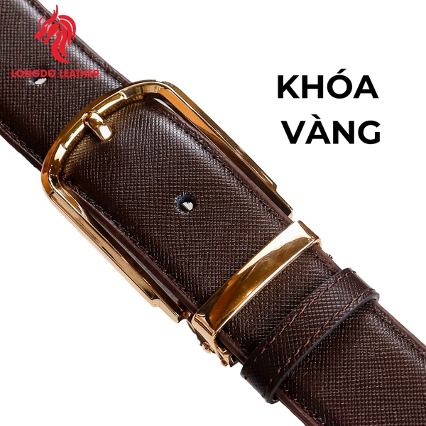 Dây thắt lưng nam đầu khóa 3,5cm da Safiano bảo hành 5 năm - TL05