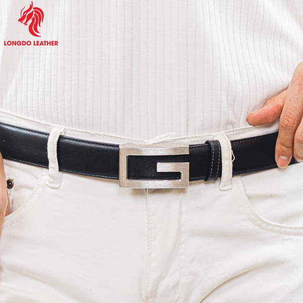 Thắt lưng da bò khóa tự động bản 3.5cm thương hiệu Longdo Leather - TL18
