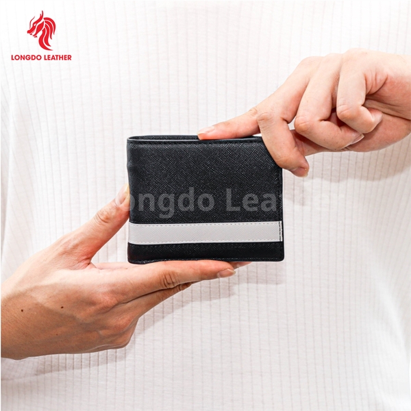 Ví ngang da bò safiano cao cấp thương hiệu Longdo Leather - B02