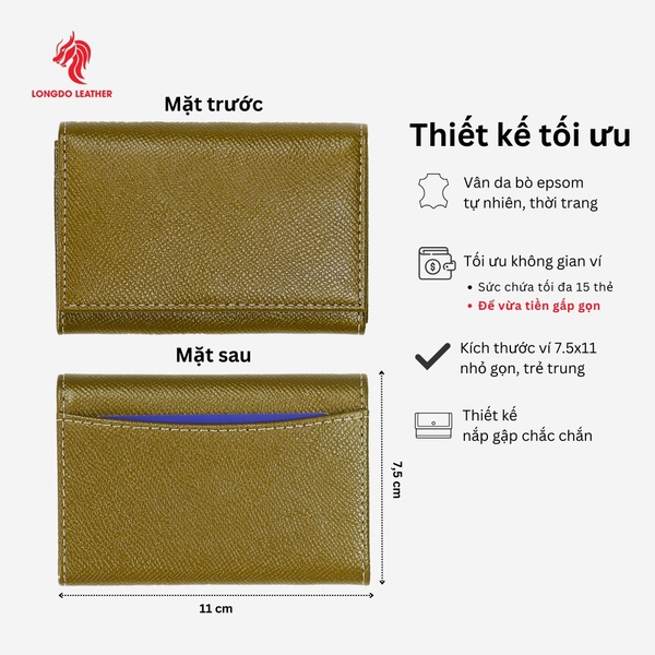 Ví đựng thẻ cao cấp thương hiệu Longdo Leather - C03