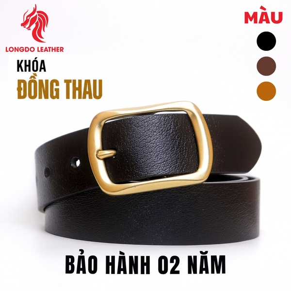 Dây thắt lưng nam cao cấp bản 3.8cm khóa đồng đúc nguyên khối - TL30