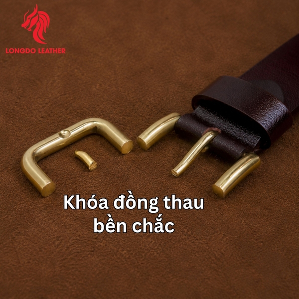 Dây thắt lưng nam cao cấp bản 3.8cm khóa đồng đúc nguyên khối - TL30