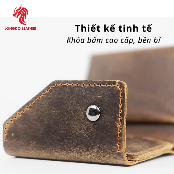 Ví da nam đứng cao cấp ngăn đựng tiền thuận tiện, đường chỉ may chắn chắn