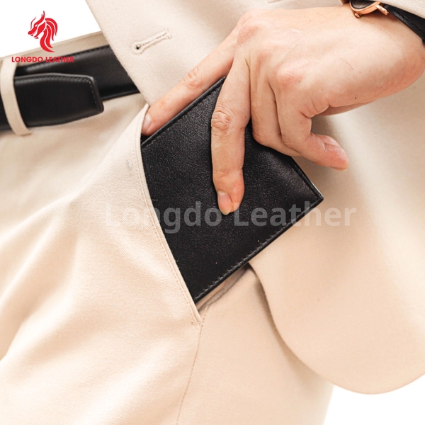 Ví da nam cao cấp dáng ngang có khóa kéo bảo hành 05 năm thương hiệu Longdo Leather