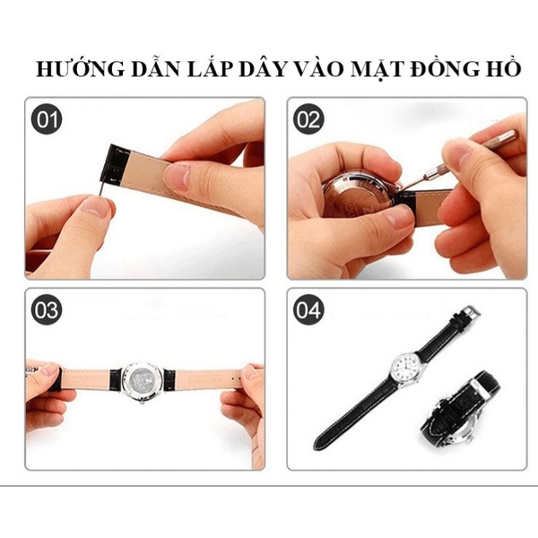 Dây da đồng hồ da thật size 12/16/18/20/22/24 thương hiệu Longdo Leather - NAPPA