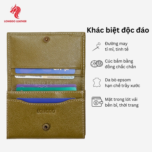Ví đựng thẻ cao cấp thương hiệu Longdo Leather - C03