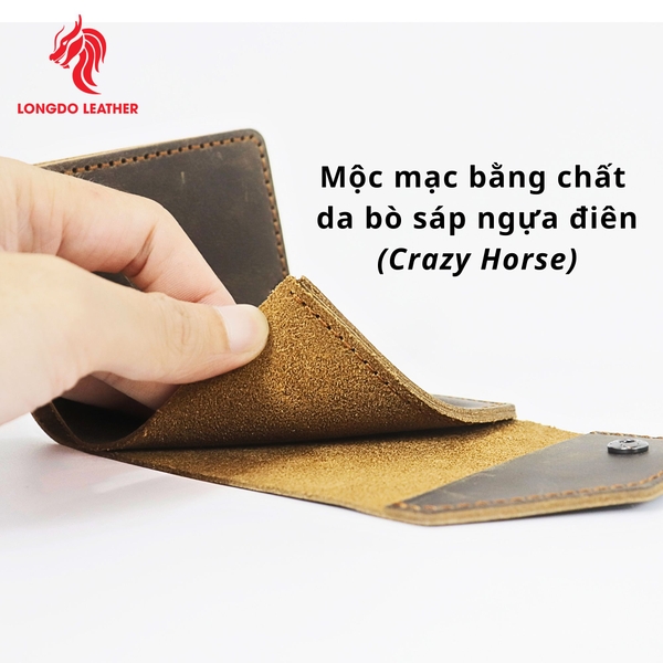 Ví da nam đứng cao cấp ngăn đựng tiền thuận tiện, đường chỉ may chắn chắn