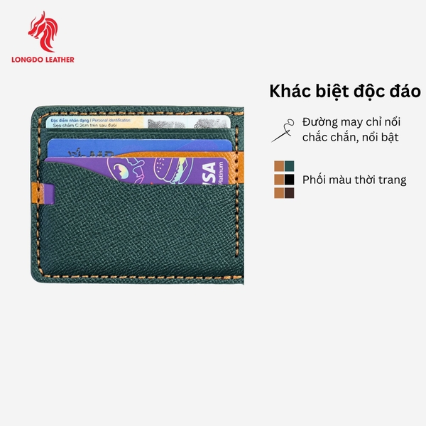Ví ngang dập vân Epsom cao cấp bảo hành 05 năm thương hiệu Longdo Leather - B05