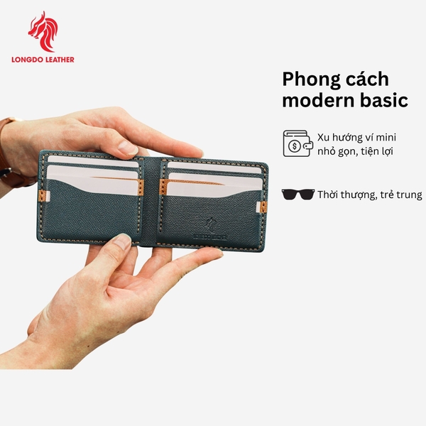Ví ngang dập vân Epsom cao cấp bảo hành 05 năm thương hiệu Longdo Leather - B05