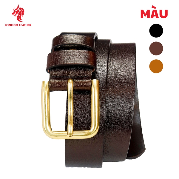Dây thắt lưng khóa kim da trâu cao cấp thương hiệu Longdo Leather - TL02
