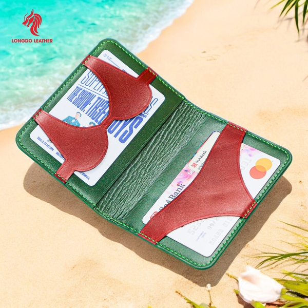 Ví da thiết kế da bò thật bảo hành 5 năm hàng chính hãng thương hiệu Longdo Leather