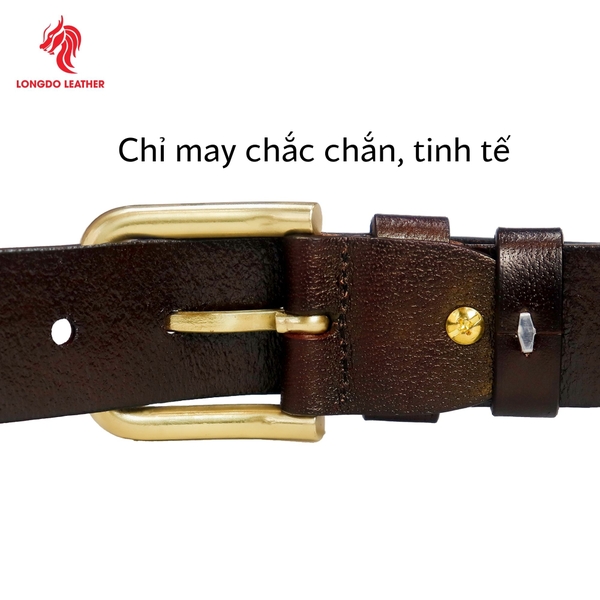 Dây thắt lưng khóa kim da trâu cao cấp thương hiệu Longdo Leather - TL02