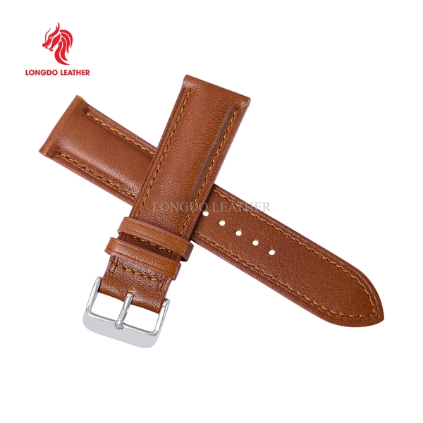Dây da đồng hồ da thật size 12/16/18/20/22/24 thương hiệu Longdo Leather - NAPPA