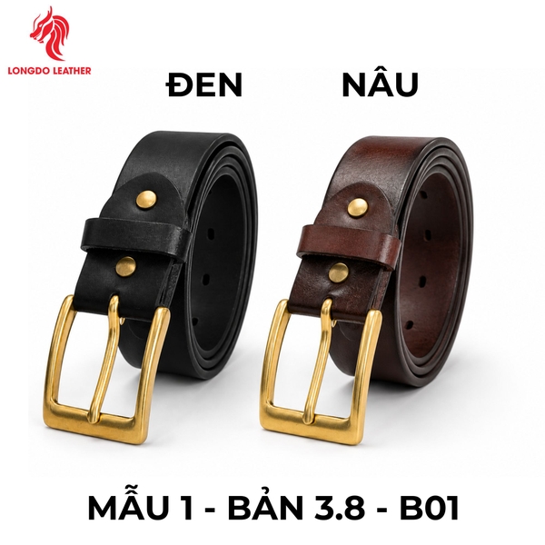 Dây thắt lưng da khóa đồng thau cao cấp bản 3.8cm TL38