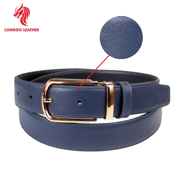 Dây thắt lưng nam đầu khóa 3,5cm da Safiano bảo hành 5 năm - TL05