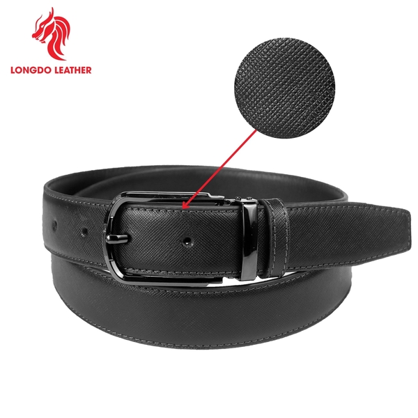 Dây thắt lưng nam đầu khóa 3,5cm da Safiano bảo hành 5 năm - TL05