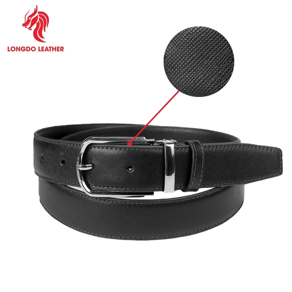 Dây thắt lưng nam đầu khóa 3,5cm da Safiano bảo hành 5 năm - TL05