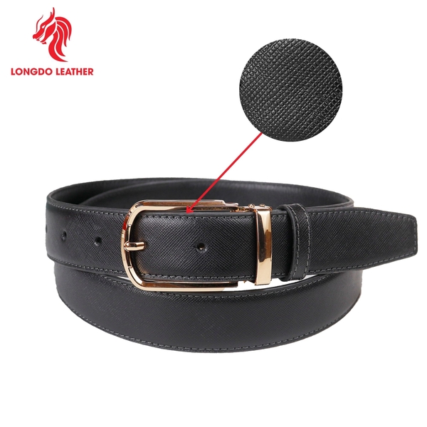 Dây thắt lưng nam đầu khóa 3,5cm da Safiano bảo hành 5 năm - TL05