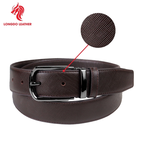 Dây thắt lưng nam đầu khóa 3,5cm da Safiano bảo hành 5 năm - TL05