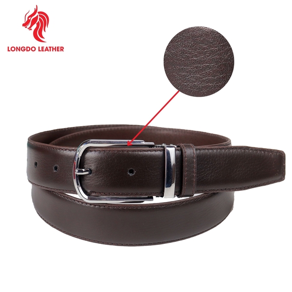 Dây thắt lưng nam đầu khóa 3,5cm da Safiano bảo hành 5 năm - TL05