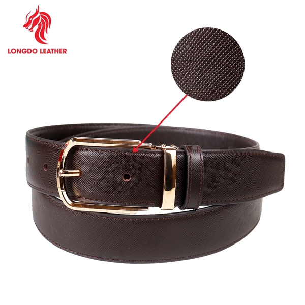 Dây thắt lưng nam đầu khóa 3,5cm da Safiano bảo hành 5 năm - TL05