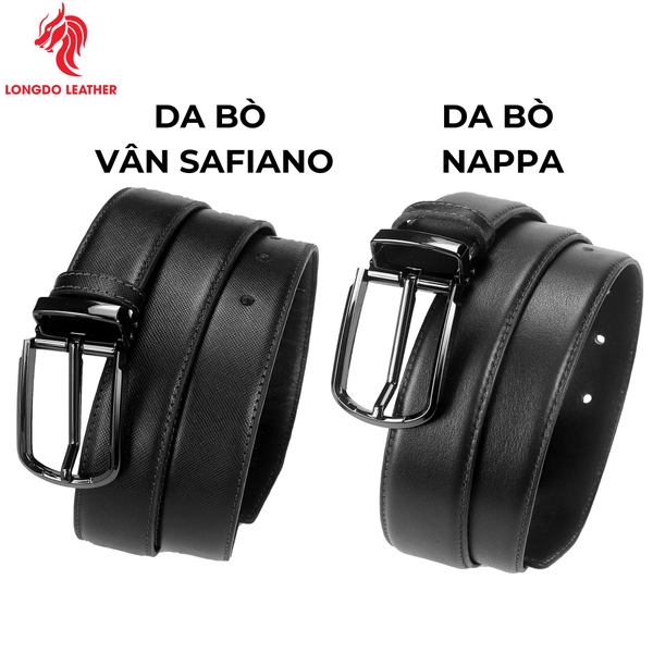 Dây thắt lưng nam đầu khóa 3,5cm da Safiano bảo hành 5 năm - TL05