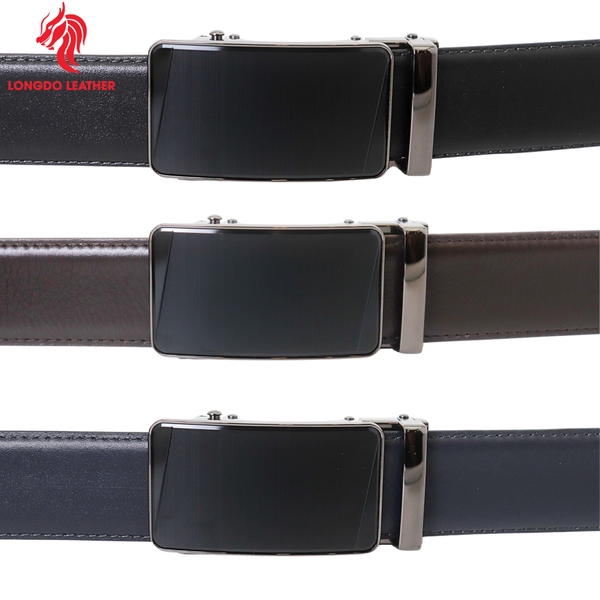 Dây thắt lưng da bò khóa tự động bản 3.5cm thương hiệu Longdo Leather