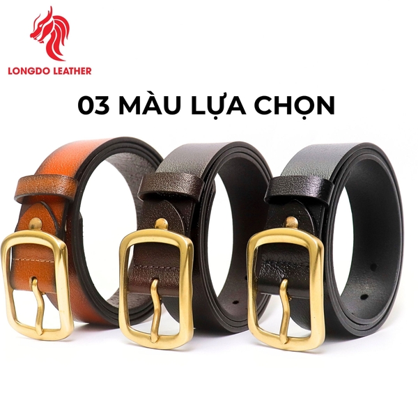 Dây thắt lưng nam cao cấp bản 3.8cm khóa đồng đúc nguyên khối - TL30