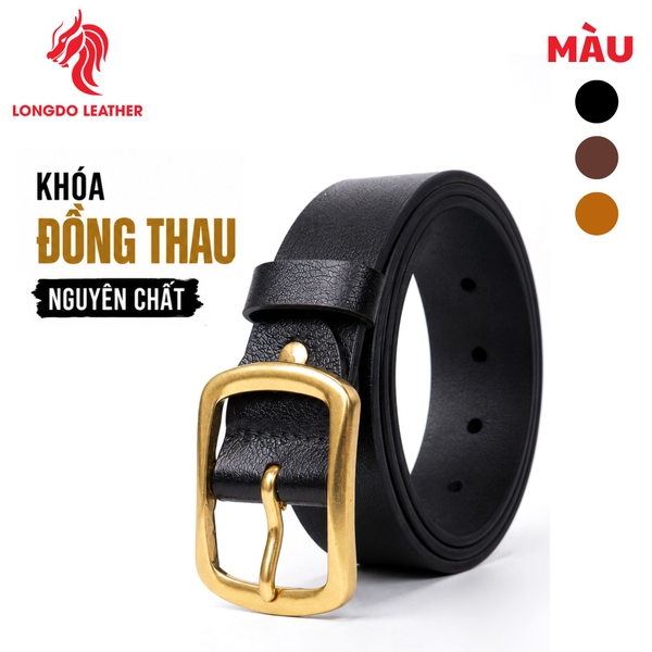 Dây thắt lưng nam cao cấp bản 3.8cm khóa đồng đúc nguyên khối - TL30