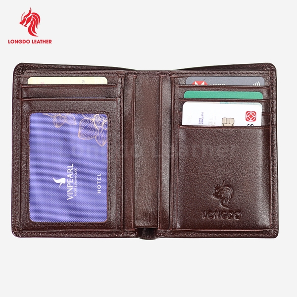 Ví da bò nam nappa có khóa kéo cao cấp bảo hành 05 năm thương hiệu Longdo Leather - BD06