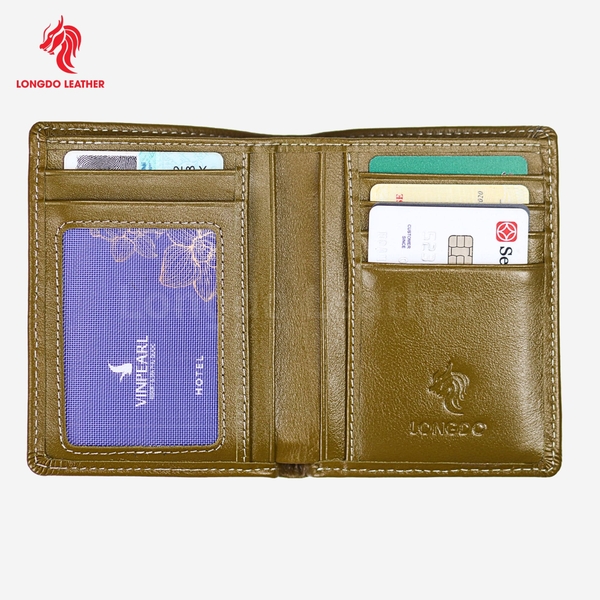 Ví da bò nam nappa có khóa kéo cao cấp bảo hành 05 năm thương hiệu Longdo Leather - BD06