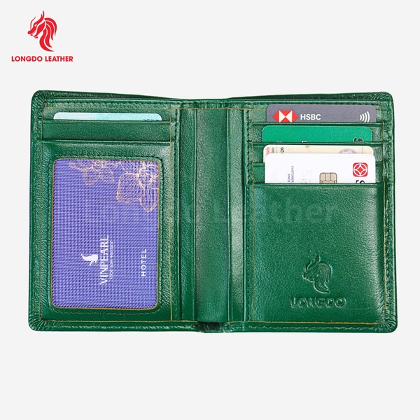 Ví da bò nam nappa có khóa kéo cao cấp bảo hành 05 năm thương hiệu Longdo Leather - BD06