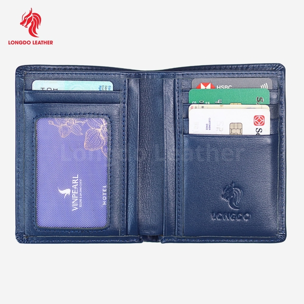 Ví da bò nam nappa có khóa kéo cao cấp bảo hành 05 năm thương hiệu Longdo Leather - BD06