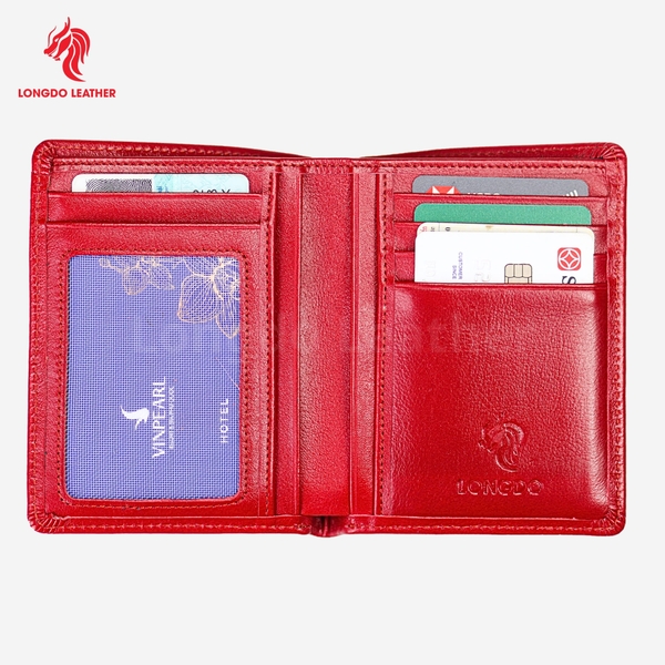 Ví da bò nam nappa có khóa kéo cao cấp bảo hành 05 năm thương hiệu Longdo Leather - BD06