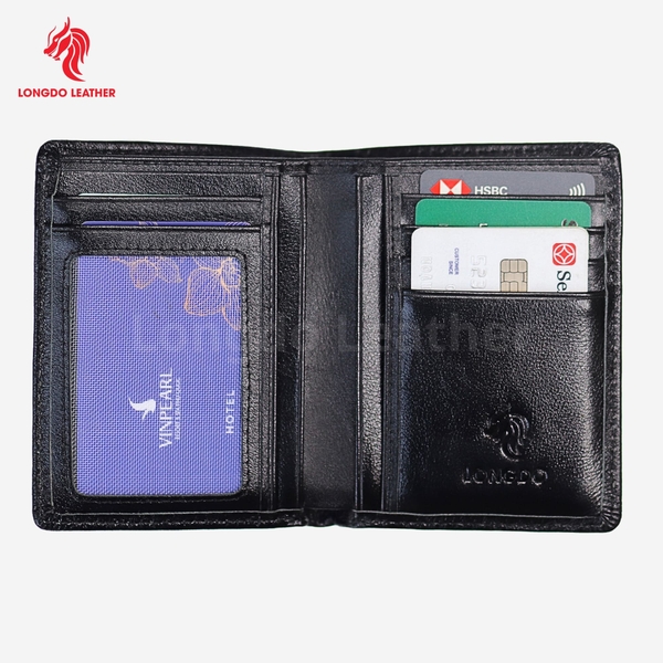 Ví da bò nam nappa có khóa kéo cao cấp bảo hành 05 năm thương hiệu Longdo Leather - BD06
