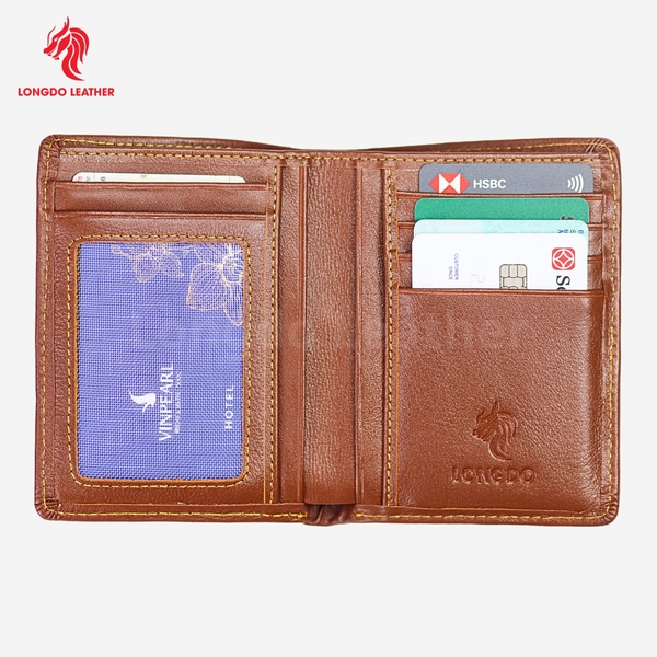 Ví da bò nam nappa có khóa kéo cao cấp bảo hành 05 năm thương hiệu Longdo Leather - BD06