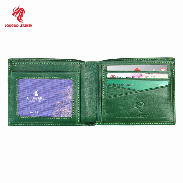 Ví da nam cao cấp dáng ngang có khóa kéo bảo hành 05 năm thương hiệu Longdo Leather