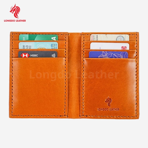 Ví da bò nam cao cấp dáng đứng phong cách sang trọng, bảo hành 5 năm thương hiệu Longdo Leather