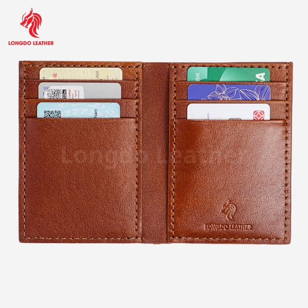 Ví da bò nam cao cấp dáng đứng phong cách sang trọng, bảo hành 5 năm thương hiệu Longdo Leather