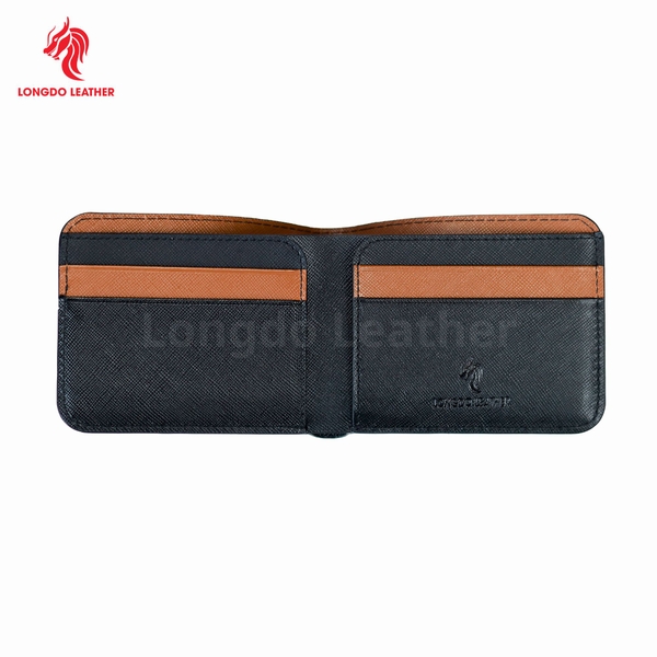 Ví da nam đẹp safiano phối màu thời trang bảo hành 05 năm thương hiệu Longdo Leather