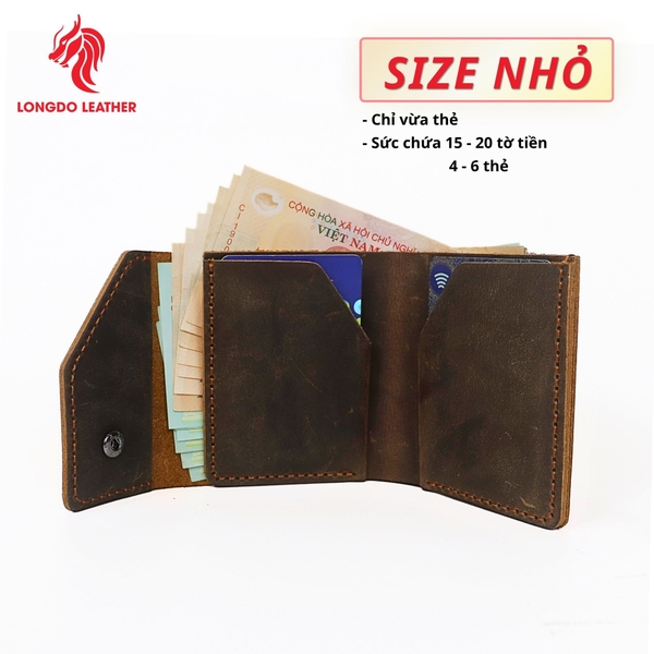 Ví da nam đứng cao cấp ngăn đựng tiền thuận tiện, đường chỉ may chắn chắn