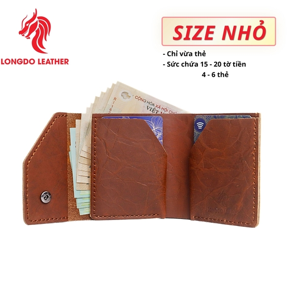 Ví da nam đứng cao cấp ngăn đựng tiền thuận tiện, đường chỉ may chắn chắn