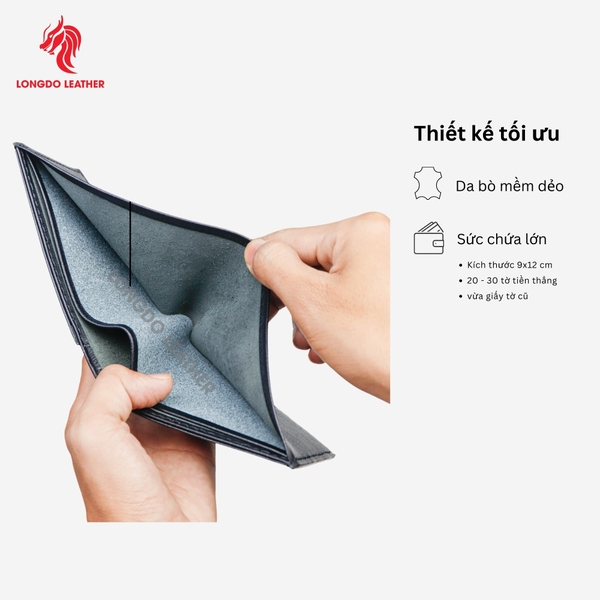 Ví da nam handmade thương hiệu Longdo Leather - B01