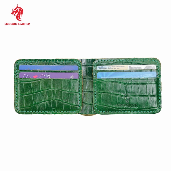 Ví da nam nhỏ gọn da bò thật bảo hành 5 năm thương hiệu Longdo Leather - B03