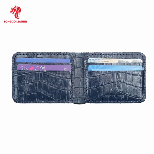 Ví da nam nhỏ gọn da bò thật bảo hành 5 năm thương hiệu Longdo Leather - B03